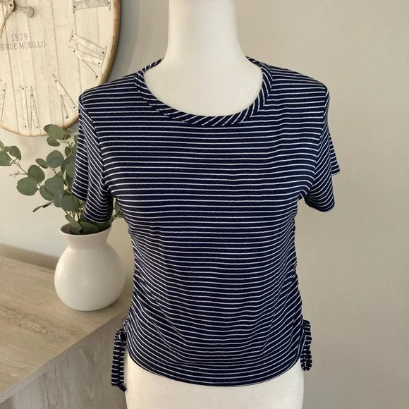 ❌SOLD Olivia Rae Navy Striped Top - Picture 1 of 7